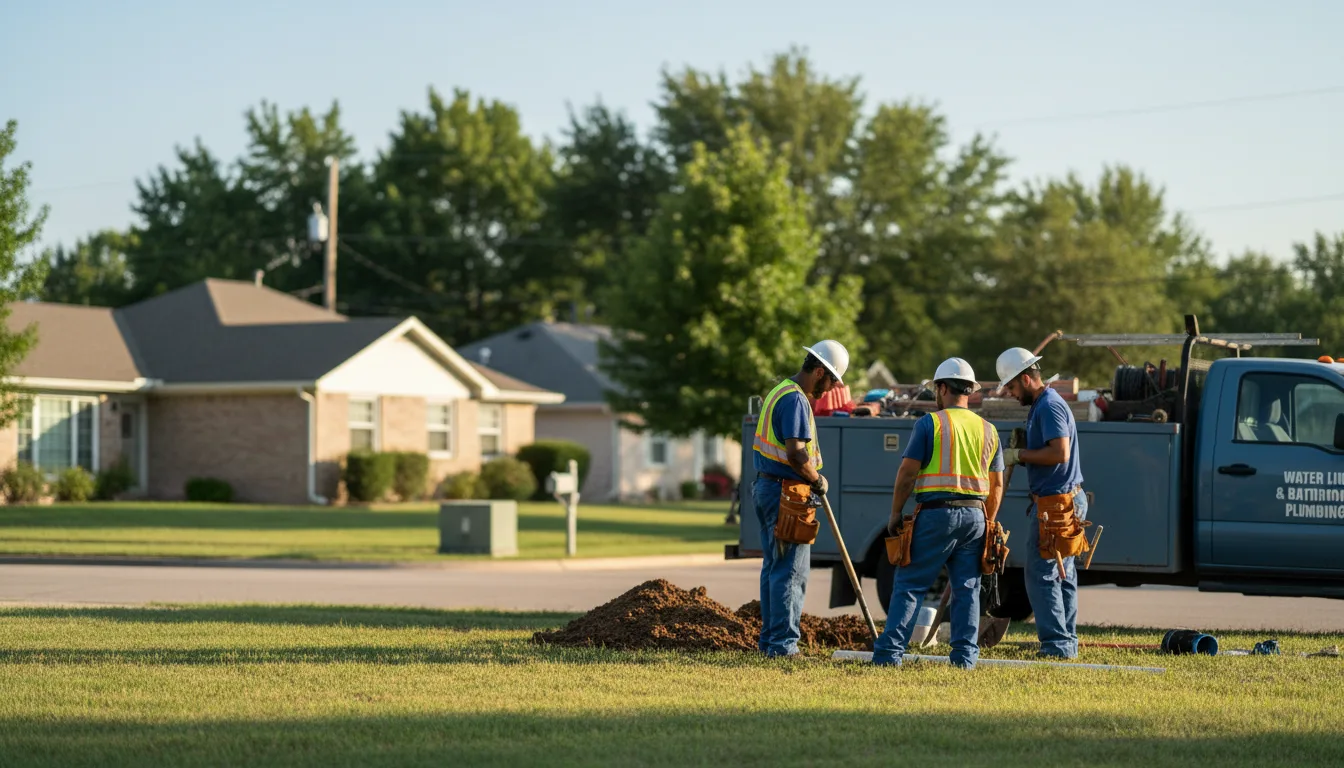 Residential water line and bathroom plumbing service in Brownsboro, TX